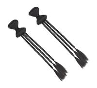 TOVINANNA 2pièces Extension De Cheveux Tressés Synthétiques Avec Nœud Pour Queue De Cheval Faux Chignon Braided Ponytail Naturel Noir Pour Cosplay Et Événements Festifs