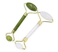 TOVINANNA 2pièces Jade Pour Visage Outil De Massage Naturel Pierre Pour Soin Peau Et Anti-âge Vert Blanc