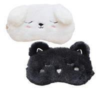 TOVINANNA 2pièces Lot De Masques Pour Yeux Animaux Pour Dormir Cache-yeux Résistant Lumière Doux Pour Peau