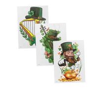 TOVINANNA 3 Pièces Autocollants de la fête irlandaise pierre patrick décoration en peluche autocollants irlandais autocollants Saint Patrick St. décorations de fête de la Saint-Patrick PVC