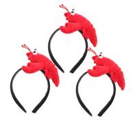 TOVINANNA 3 Pièces Bandeau D'écrevisses Bandeau De Spa Pour Animaux Crabe Casque De Pinces D'écrevisses Méduse Cerceau De Cheveux Tête De Homard Troll Bandeau De Maquillage En Tissu Rouge