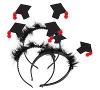 TOVINANNA 3 Pièces coiffe de chapeau de médecin coiffure de fête de remise des diplômes bandeau diplômé accessoire cheveux décoration -tête multifonction beau bandeau