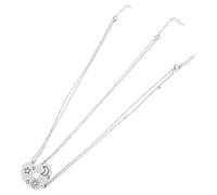 TOVINANNA 3 Pièces Collier Amitié Trois Pendentifs Soleil Lune Étoile Alliage Argenté Collier Matching Pour Filles Femmes Et Sœurs Élégance