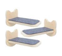 TOVINANNA 3 Pièces Échelle Modulable pour Chat en Bois Couleur Kaki, Conception Modulaire avec Support Multipoint, pour Chatons Petits Appartements pour Jouer et Grimper