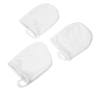 TOVINANNA 3 Pièces Lot De Protège-mains De Nettoyage Pour Visage Houppettes Démaquillantes Tampons De Nettoyage Épais Blancs