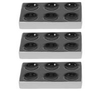 TOVINANNA 3 Pièces Plaque de Réaction Résistante Haute Température 6 Puits en Porcelaine Noire pour Analyses Chimiques et Expériences Biologiques en Laboratoire