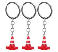 TOVINANNA 3 Pièces Porte-clés Mignon en Alliage et Résine Pendentif Cône de Signalisation, Accessoire Moderne et Élégant pour Occasions Quotidiennes et Fêtes