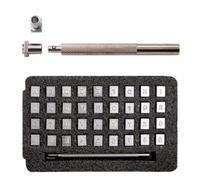TOVINANNA 36 Pièces Jeu de Perforatrices Lettres et Chiffres en Acier au Carbone Noir, 4mm, Boîte de Rangement, pour Marquage D'identité Personnelle et Estampage du Cuir