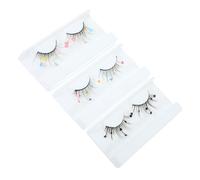 TOVINANNA 3paires Faux Cils Colorés à Paillettes Pour Cosplay Formes De Cœur Et Fleur Extensions De Cils Pour Yeux Lumineux