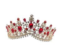TOVINANNA 3pièces Couronne De Mariage Élégante Alliage Avec Strass Diadème Chic Pour Femmes Et Filles Accessoire De Fête Rouge Pour Cérémonies Et Événements Spéciaux