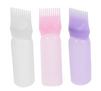 TOVINANNA 3pièces Flacon Applicateur Teinture Cheveux Avec Peigne Doseur Et Echelle Graduée Pour Application Uniforme De Couleur