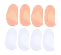 TOVINANNA 4 Chaussettes Gel Élastique Hydratantes Craquelures pour Silicone Blanches Couleur Chair pour Soin Confort