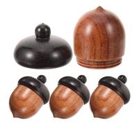 TOVINANNA 4 Pendentifs de Gland en Bois Marron pour DIY et Décoration, Lot de 4 Pièces, Charm Créatif Simple et Élégant pour Bijoux et Artisanat