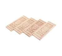 TOVINANNA 4 Pièces Appliques Bois Sculpté Européen Non Peint Corbels Décoratifs Rustiques pour Meubles Portes et Encadrements