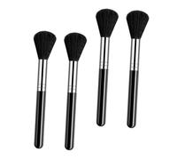 TOVINANNA 4 pièces Brosse Ongles Manucure Rigide Noir Poils Doux Brosse Poussière Ongles pour Nettoyage et Manucure Professionnelle à Domicile