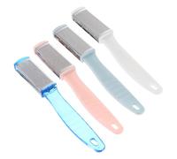 TOVINANNA 4 pièces Lot de râpes double-face en acier inoxydable pour râpe anti-callosités exfoliant outil de pédicure professionnel et domestique poignée antidérapante Couleur Aléatoire