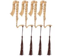 TOVINANNA 4 pièces Marque-pages Bambou Forme Saxophone Lot de Design Gland Décoratif Marqueurs de Page Légers et Durables pour Lecture