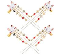 TOVINANNA 4 pièces Pinces Cheveux Chinoises Style Ancien avec Franges Accessoires Hanfu Élégants pour Femme et Fille Épingles Chignon Vintage Fox Foxier