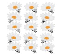 TOVINANNA 48 Pièces Mini Marguerite Pinces à Cheveux Fleurs Artificielles Légères et Résistantes Décoloration pour Femmes Filles Accessoires Décoratifs Été Mariage Plage
