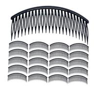 TOVINANNA 48pièces Peignes Cheveux Noirs avec Dents pour Coiffure Support à Chignon Coulissant pour Cheveux Épais Accessoires de Coiffure DIY pour Mariées et Voiles