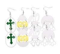 TOVINANNA 4paires Boucles Oreilles à Motif Adorable De Pâques Accessoires De Fête Pour Oreilles De Pâques Décorations Colorées Avec Lapin Et Œufs