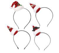 TOVINANNA 4pièces Accessoires de Fête Coiffes à Motifs de Dessins Animés Décorations pour Photos de Noël et Costumes Rouge