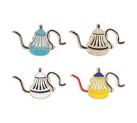 TOVINANNA 4pièces Épingles à Café Et Cafetière Broches Métal Pour Robes Et Vêtements Accessoires De Mode Pour Amateurs De Café