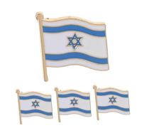 TOVINANNA 4pièces Épingles De Drapeau Israélien Pin Décoratif Pour Veste Costume Sac à Dos Souvenir De Fête Avec Drapeau National