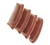 TOVINANNA 4pièces Peignes Bois De Pêcher Naturel Peignes De Massage Double Face Coiffants Antistatiques Pour Différents Types De Cheveux