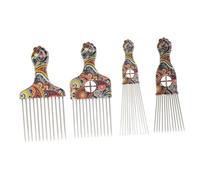 TOVINANNA 4pièces Peignes De Coiffure Afro Peignes De Salon Pour Cheveux Bouclés Et Droits Accessoires De Coiffure Pour Style Personnalisé