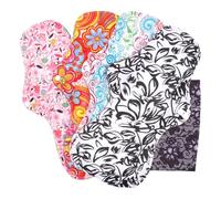 TOVINANNA 4pièces Serviettes Hygiéniques Lavables Bambou Réutilisables avec Pochette de Rangement Protège-culotte à Boutons Pression Anti-fuite Confortables pour Période