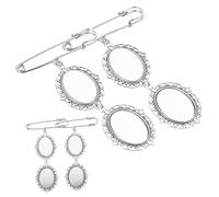 TOVINANNA 4pièces Supports De Broches Diy Plateaux Photo Inclus Pour Montage De Breloques Kit De Fabrication Épingles De Poitrine Accessoire Pour Bijoux Artisanaux