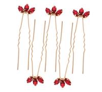 TOVINANNA 5 Pièces Coiffe en épingle à cheveux Épingles à cheveux en strass épingles à cheveux strass pince à cheveux marron accessoires Perceuse de marquise rouge
