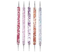 TOVINANNA 5 pièces Set de Stylos Nail Art à Double Embout Colorés pour Manucure Dotting Pen pour Décoration Ongles et Application Pierres Outil Manucure Précis pour Professionnels et