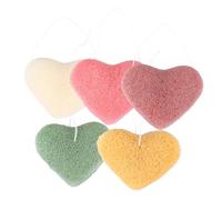 TOVINANNA 5pièces Éponges Nettoyantes Visage Cœur Lot Pour Démaquillage Soin Peau Douce Écologique Réutilisable