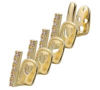 TOVINANNA 5pièces Grills or Plaqué Pour Cosplay De Rapper Accessoire De Dents Punk Hip Hop Costume Halloween