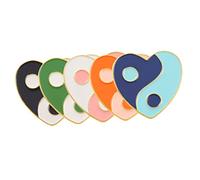 TOVINANNA 5pièces Lot De Broches Décoratives Alliage Forme De Cœur Style Tai Chi Accessoires Pour Vêtements Chapeaux Sacs