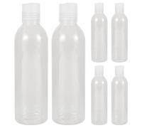 TOVINANNA 6 Bouteilles de Voyage Portables 250ml Couvercle à Pression, Flacons Cosmétiques Rechargeables en Pet et Pp Faciles à Nettoyer, Kit 6 Pièces pour Shampooing et Lotion