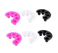 TOVINANNA 6 Pièces Bol de Trempage Manucure pour Ongles Soins Cuticules et Élimination Peau Morte Résistant aux Impacts Usage Professionnel et Maison Blanc Fuchsia Noir