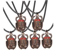 TOVINANNA 6 pièces Collier Homme Scarabée Égyptien Pendentif Vintage Alliage Bijoux Chic pour Fête Club