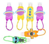 TOVINANNA 6pcs Conteneurs à Lotion en Silicone 30ml Bouteilles de Voyage Rechargeables Portables Étui Cartoon pour Garçon et Filles Pouvant être Accrochées Paquet à Dos Couleur Aléatoire