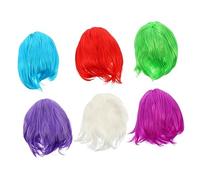 TOVINANNA 6pièces Perruques Courtes Colorées Pour Cosplay Et Ensemble De Perruques Synthétique Pour Événements Quotidiens Et Halloween