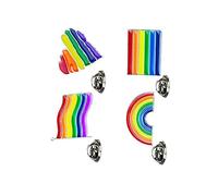 TOVINANNA 8 pièces Broche Coloré Forme de Cœur Arc Ciel Ensemble de Pins de Mode pour Vêtements Accessoires de Fierté Lgbt Épingles Décoratives pour Hommes et Femmes