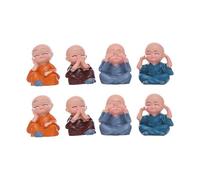 TOVINANNA 8 pièces Figurines de Moines Miniatures Ornements de Bureau Créatifs Résine Décoration Intérieure Polyvalente pour Chambre et Salon Symboles Harmonie