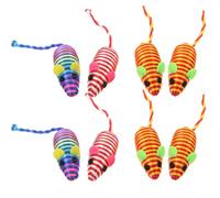 TOVINANNA 8 Pièces Lot de Jouets pour Chat en Corde de Coton de Souris Colorée, Résistant et Mignon, pour Stimuler L'instinct Naturel des Chats et Chatons Couleur Aléatoire Plusieurs Styles