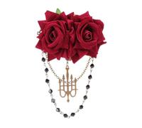 TOVINANNA Accessoire Décoratif Gothique Élégant Rouge Épingle Vintage Fleur en Plastique et Alliage pour Occasions Spéciales comme Anniversaire ou Mariage