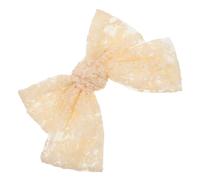 TOVINANNA accessoires pour cheveux en dentelle noeud coquette joli nœud pour les cheveux gros arcs pour les filles pinces à cheveux brodées en dentelle arcs blancs en tissu Beige