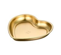 TOVINANNA Assiette à Dessert Élégante et Délicate en Acier Inoxydable Forme Cœur Plateau de Service pour Stocker Desserts pour Restaurants et Barbecues Réutilisable