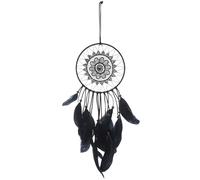 TOVINANNA Attrape-rêves Mural Artisanal Noir Plume, Décoration Suspendue Tissée pour Chambre, Kit Attrape-rêves pour Adultes, Accessoire Macramé Élégant pour Salon et Maison