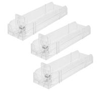 TOVINANNA Automatic Cigarette Pusher Display Rack, 3pcs Set 24cm Retail Shelf Organizer for Tobacco Shops, Gravity-Fed Tobacco Dispenser for Supermarket Stock Management, Clear Plastic Rack
